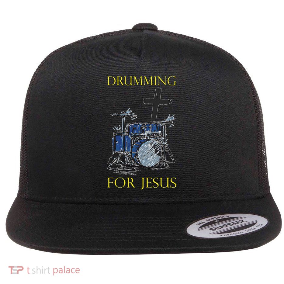 Drumming For Jesus Drummer Drums Flatbill Hat