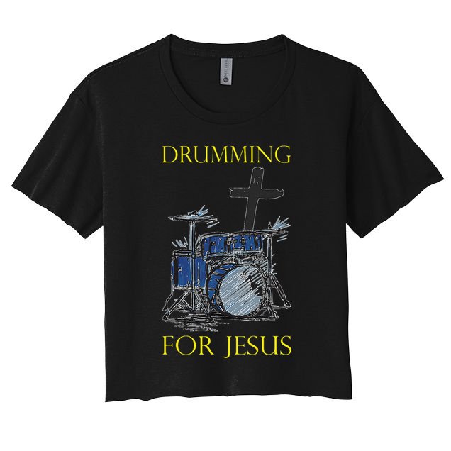 Drumming For Jesus Drummer Drums Crop Top