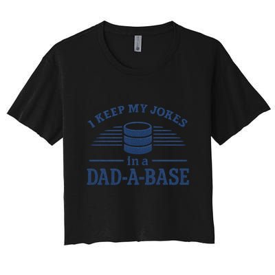 Dad-A-Base Funny Joke Storage Crop Top