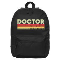 Doctor Funny Job Title Profession Birthday Worker Idea 16 in Basic Backpack