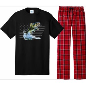 Distressed Flag Jumping Largemouth Bass Pajama Set