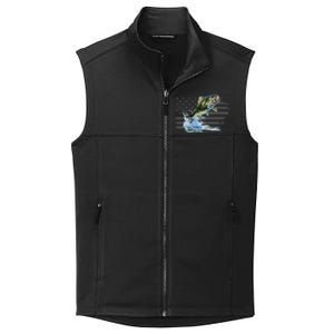 Distressed Flag Jumping Largemouth Bass Collective Smooth Fleece Vest