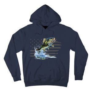 Distressed Flag Jumping Largemouth Bass Tall Hoodie