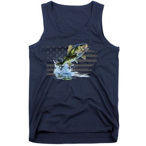 Distressed Flag Jumping Largemouth Bass Tank Top