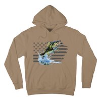 Distressed Flag Jumping Largemouth Bass Hoodie