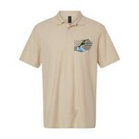 Distressed Flag Jumping Largemouth Bass Softstyle Adult Sport Polo