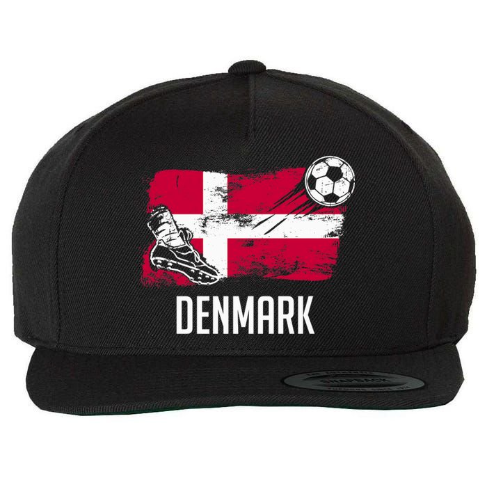 Denmark Flag Jersey Danish Soccer Team Danish Premium Wool Snapback Cap