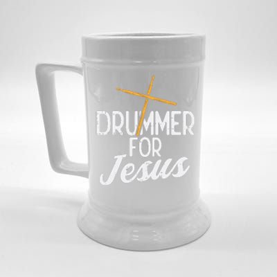 Drummer For Jesus God Drumming Christian Men Beer Stein