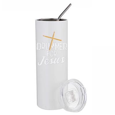 Drummer For Jesus God Drumming Christian Men Stainless Steel Tumbler