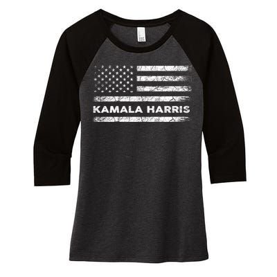 Democrats For Kamala Harris 2024 Women's Tri-Blend 3/4-Sleeve Raglan Shirt