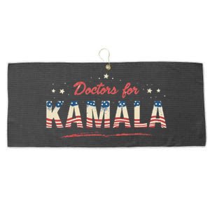 Doctors For Kamala Patriotic American Tim Walz Kamala Harris Large Microfiber Waffle Golf Towel