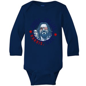 Dudes For Like Harris Man Funny White Dudes For Harris 2024 Baby Long Sleeve Bodysuit