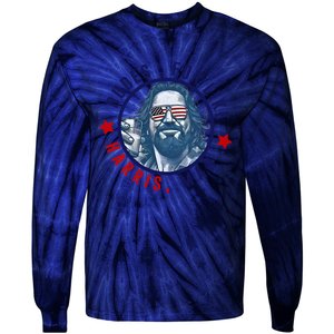 Dudes For Like Harris Man Funny White Dudes For Harris 2024 Tie-Dye Long Sleeve Shirt