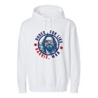 Dudes For Like Harris Man Funny White Dudes For Harris 2024 Garment-Dyed Fleece Hoodie