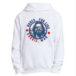 Dudes For Like Harris Man Funny White Dudes For Harris 2024 Urban Pullover Hoodie