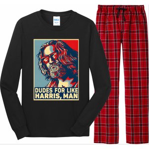 Dudes For Like Harris Man Vote Kamala For President Long Sleeve Pajama Set