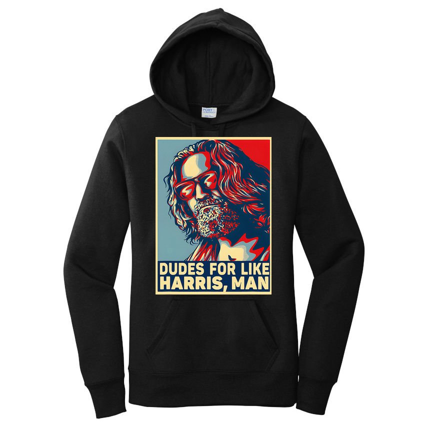 Dudes For Like Harris Man Vote Kamala For President Women's Pullover Hoodie