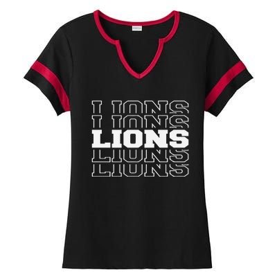 Detroit Football Lions Ladies Halftime Notch Neck Tee