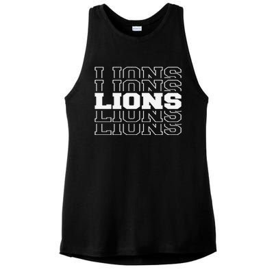 Detroit Football Lions Ladies PosiCharge Tri-Blend Wicking Tank