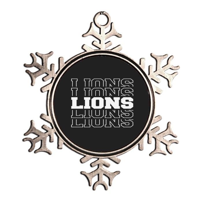 Detroit Football Lions Metallic Star Ornament