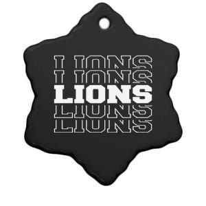 Detroit Football Lions Ceramic Star Ornament