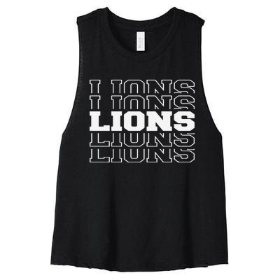 Detroit Football Lions Women's Racerback Cropped Tank