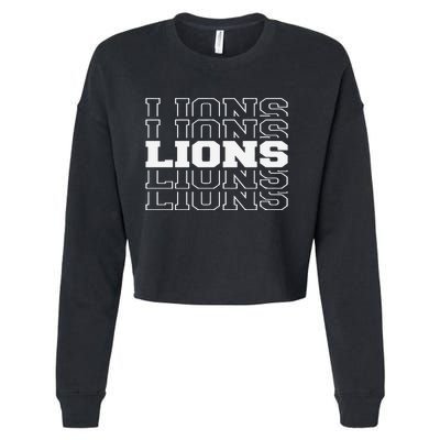 Detroit Football Lions Cropped Pullover Crew