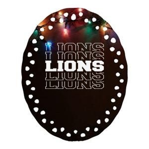 Detroit Football Lions Ceramic Oval Ornament