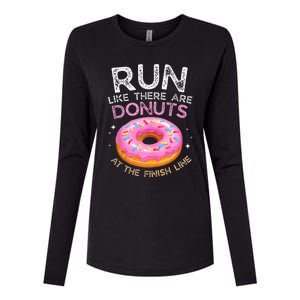 Donut Finish Line Marathon Funny Running For Men Women Womens Cotton Relaxed Long Sleeve T-Shirt