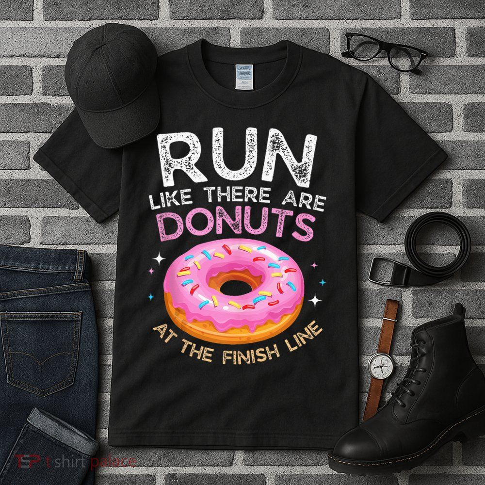 Donut Finish Line Marathon Funny Running For Men Women Tall T-Shirt