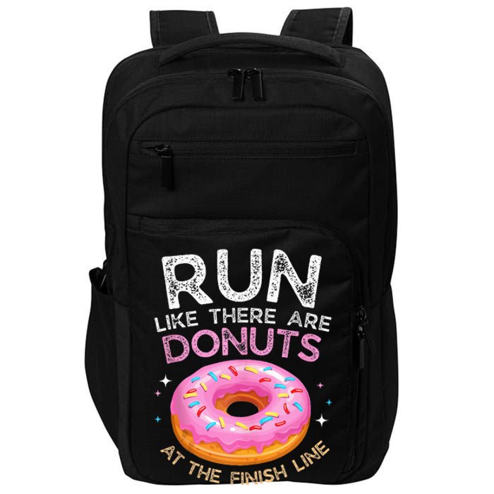 Donut Finish Line Marathon Funny Running For Men Women Impact Tech Backpack