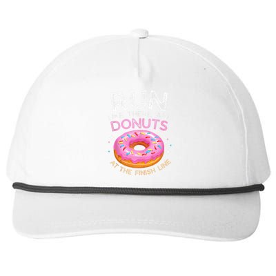 Donut Finish Line Marathon Funny Running For Men Women Snapback Five-Panel Rope Hat