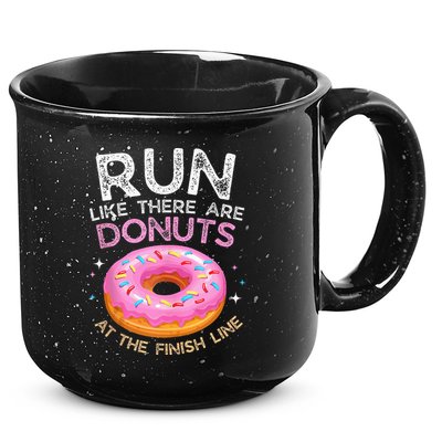 Donut Finish Line Marathon Funny Running For Men Women 15oz Campfire Ceramic Mug