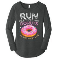 Donut Finish Line Marathon Funny Running For Men Women Women's Perfect Tri Tunic Long Sleeve Shirt