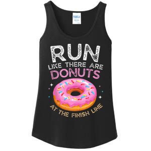 Donut Finish Line Marathon Funny Running For Men Women Ladies Essential Tank