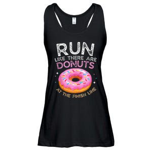 Donut Finish Line Marathon Funny Running For Men Women Ladies Essential Flowy Tank