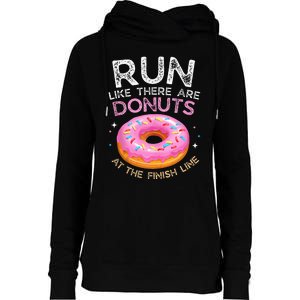 Donut Finish Line Marathon Funny Running For Men Women Womens Funnel Neck Pullover Hood