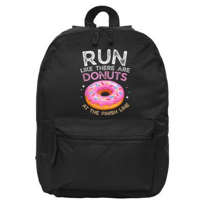 Donut Finish Line Marathon Funny Running For Men Women 16 in Basic Backpack