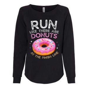 Donut Finish Line Marathon Funny Running For Men Women Womens California Wash Sweatshirt