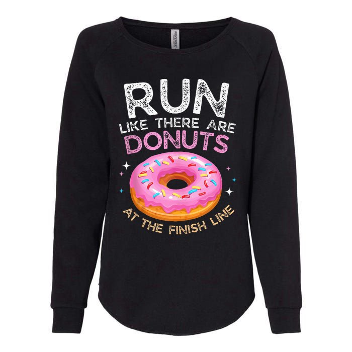 Donut Finish Line Marathon Funny Running For Men Women Womens California Wash Sweatshirt