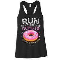 Donut Finish Line Marathon Funny Running For Men Women Women's Racerback Tank