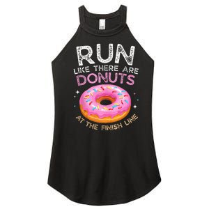 Donut Finish Line Marathon Funny Running For Men Women Women's Perfect Tri Rocker Tank