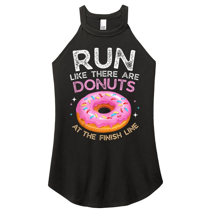 Donut Finish Line Marathon Funny Running For Men Women Women's Perfect Tri Rocker Tank