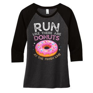 Donut Finish Line Marathon Funny Running For Men Women Women's Tri-Blend 3/4-Sleeve Raglan Shirt