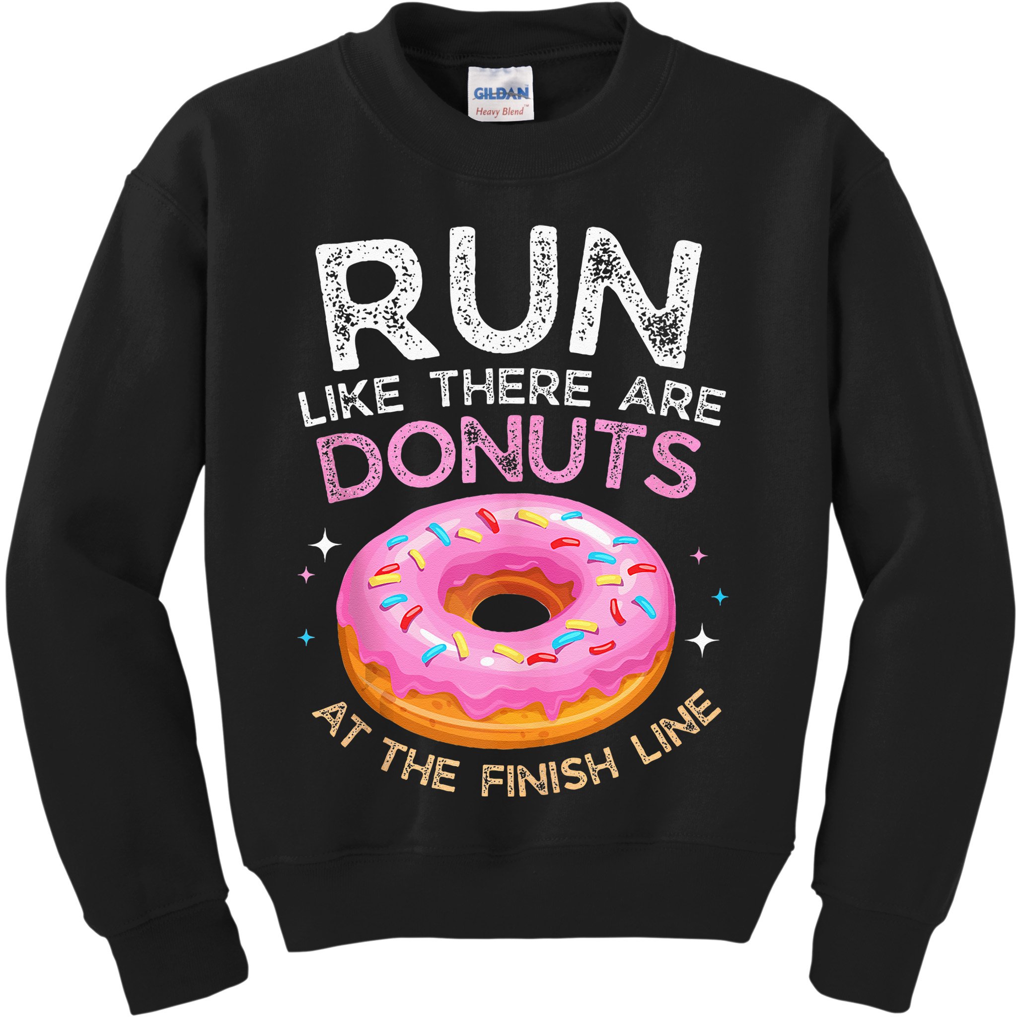 Donut Finish Line Marathon Funny Running For Men Women Kids Sweatshirt