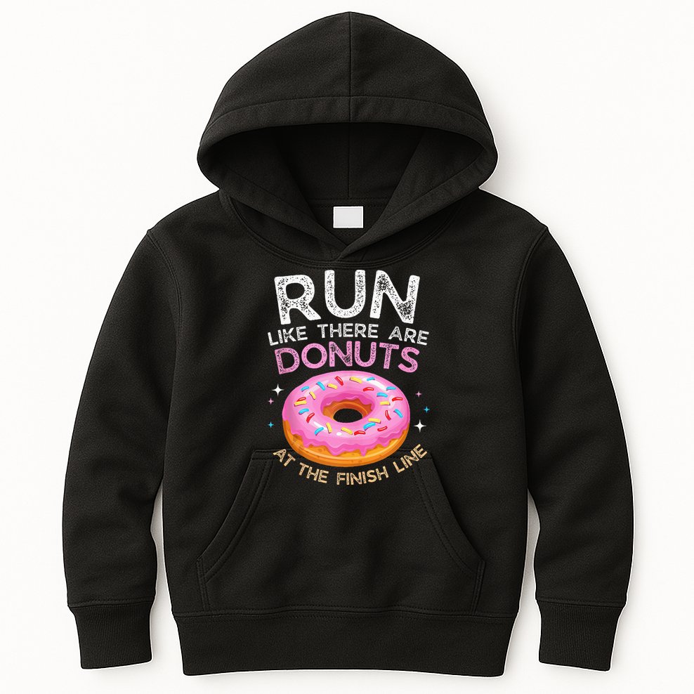 Donut Finish Line Marathon Funny Running For Men Women Kids Hoodie