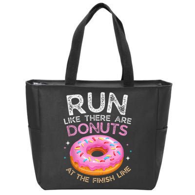 Donut Finish Line Marathon Funny Running For Men Women Zip Tote Bag