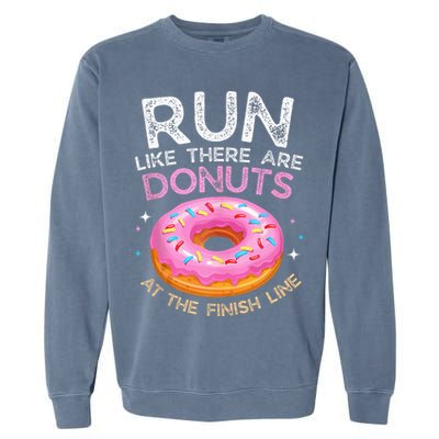 Donut Finish Line Marathon Funny Running For Men Women Garment-Dyed Sweatshirt