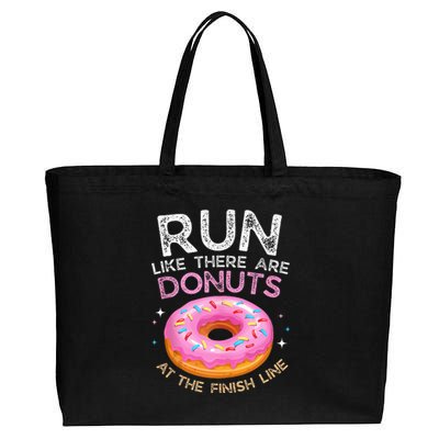 Donut Finish Line Marathon Funny Running For Men Women Cotton Canvas Jumbo Tote