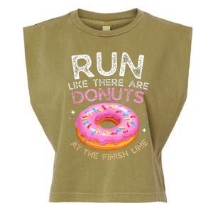 Donut Finish Line Marathon Funny Running For Men Women Garment-Dyed Women's Muscle Tee